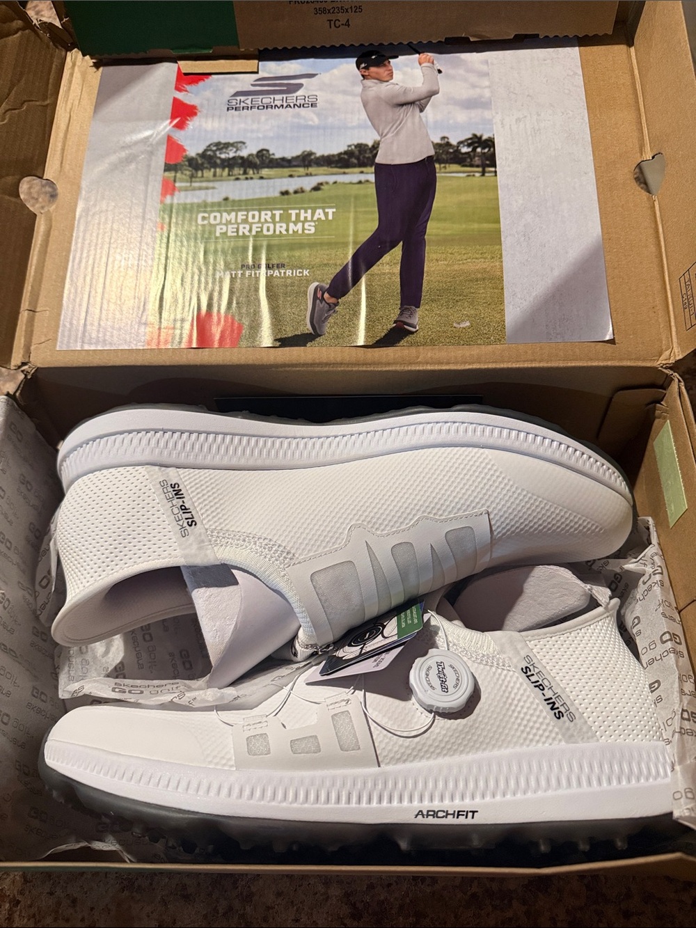 Skechers Men’s White Arch Fit Athletic Golf Shoes with Dial Closure